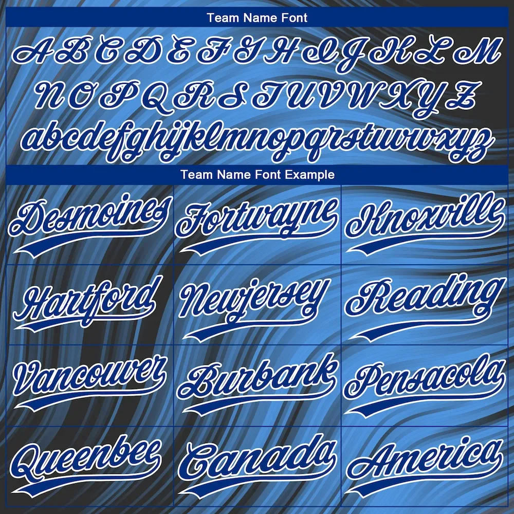Custom Light Blue Royal-Black 3D Pattern Design Authentic Baseball Jersey - Image 4