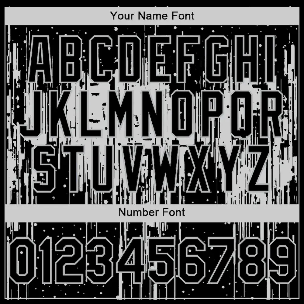 Custom Black Gray 3D Pattern Design Dripping Splatter Art Authentic Baseball Jersey - Image 5
