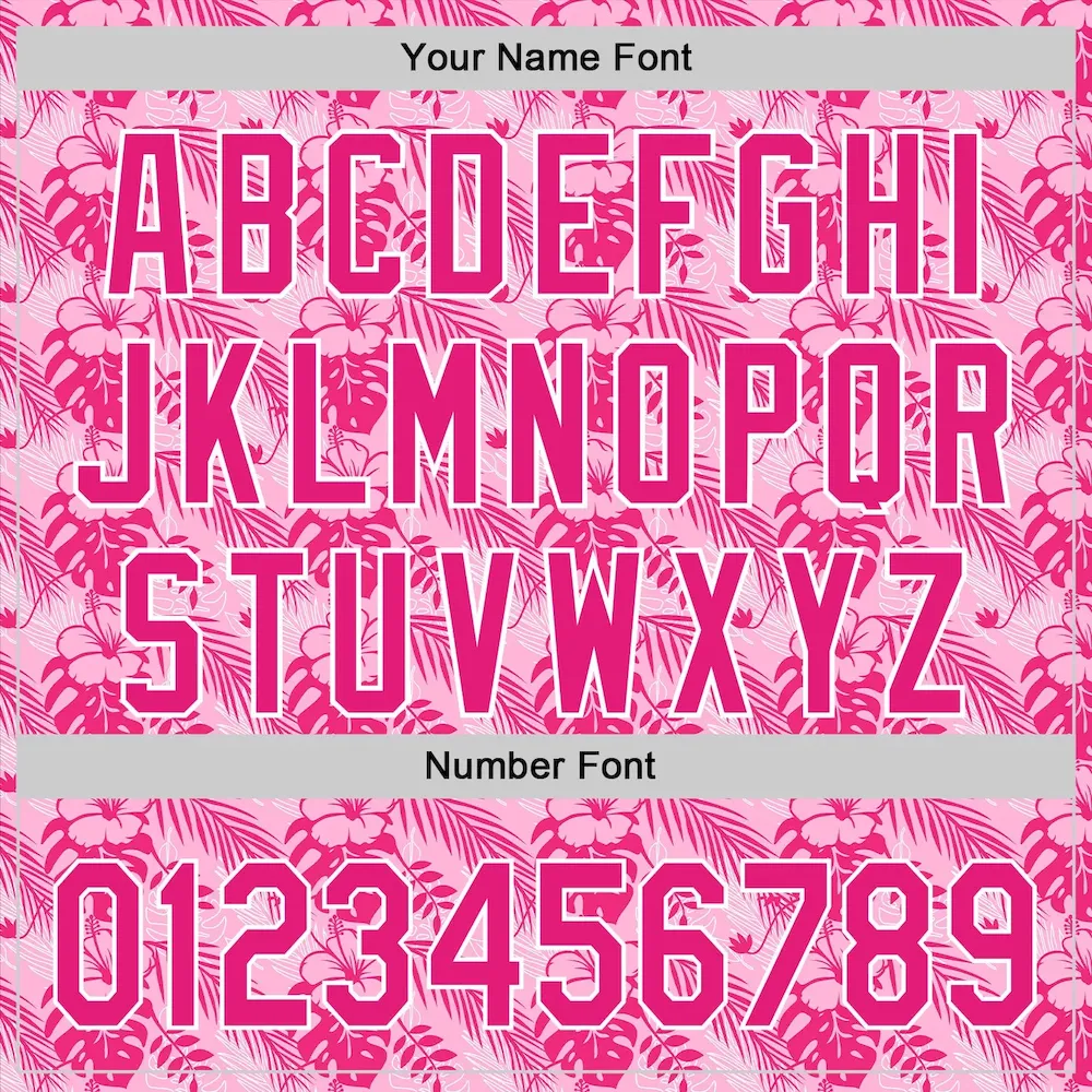 Custom Hot Pink White 3D Tropical Hawaii Jungle Leaves And Flower Authentic Baseball Jersey - Image 5
