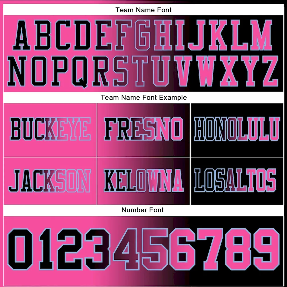 Custom Black Pink-Light Blue Mesh Authentic Gradient Fashion Football Jersey - Image 3