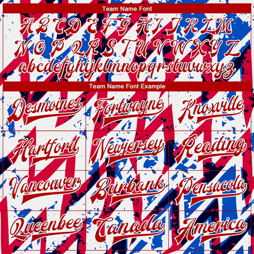 Custom White Royal-Red 3D Pattern Design Bomber Full-Snap Varsity Letterman Jacket - Image 4