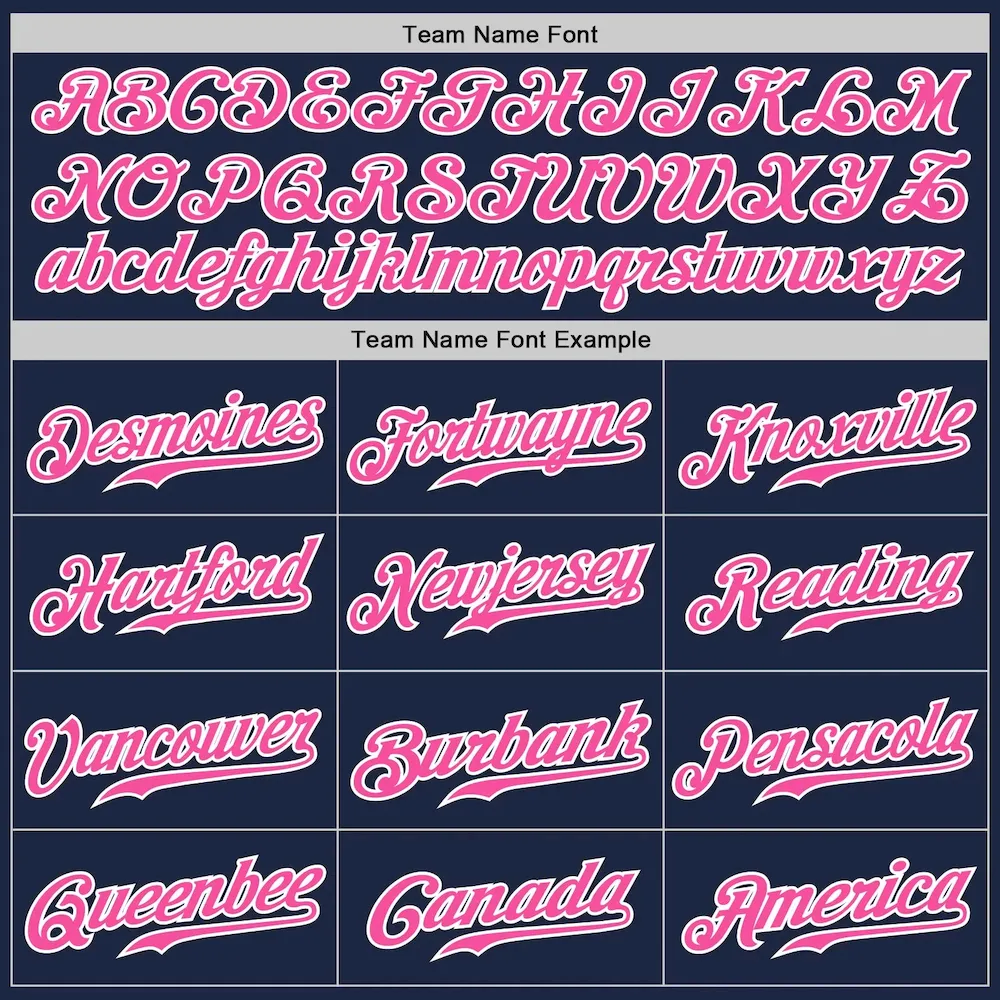 Custom Navy White Pinstripe Pink-White Authentic Baseball Jersey - Image 5