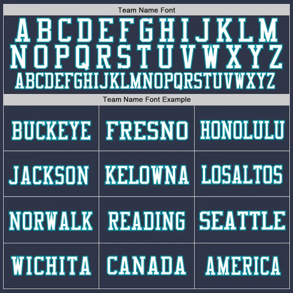 Custom Navy Teal-White Mesh Authentic Throwback Football Jersey - Image 3