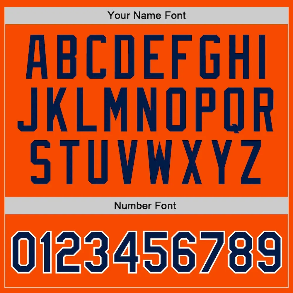 Custom Orange Navy-White Authentic Throwback Basketball Jersey - Image 4