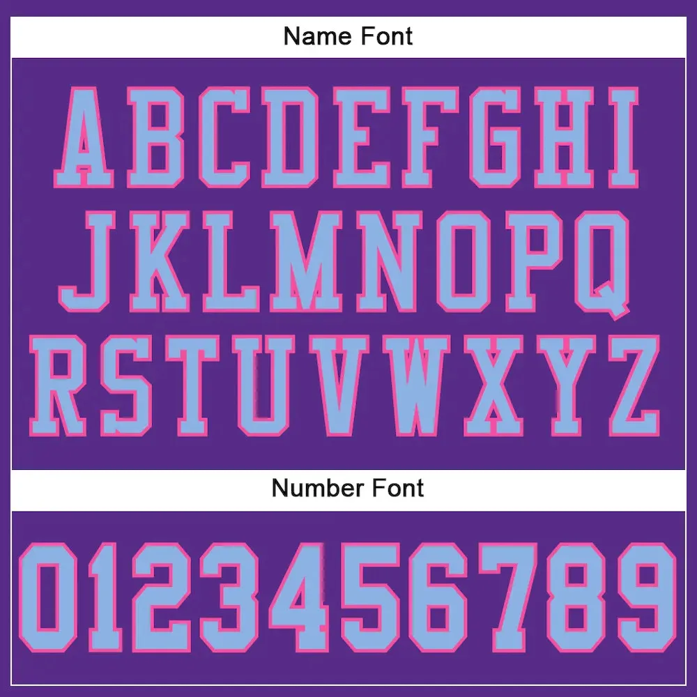 Custom Purple Light Blue-Pink Mesh Authentic Football Jersey - Image 4
