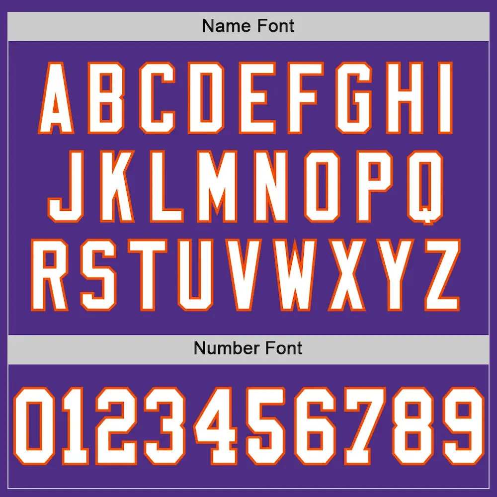 Custom Purple White-Orange Mesh Authentic Throwback Football Jersey - Image 4