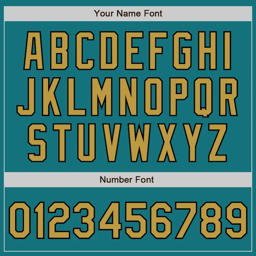 Custom Teal Black Pinstripe Old Gold Two-Button Unisex Softball Jersey - Image 5
