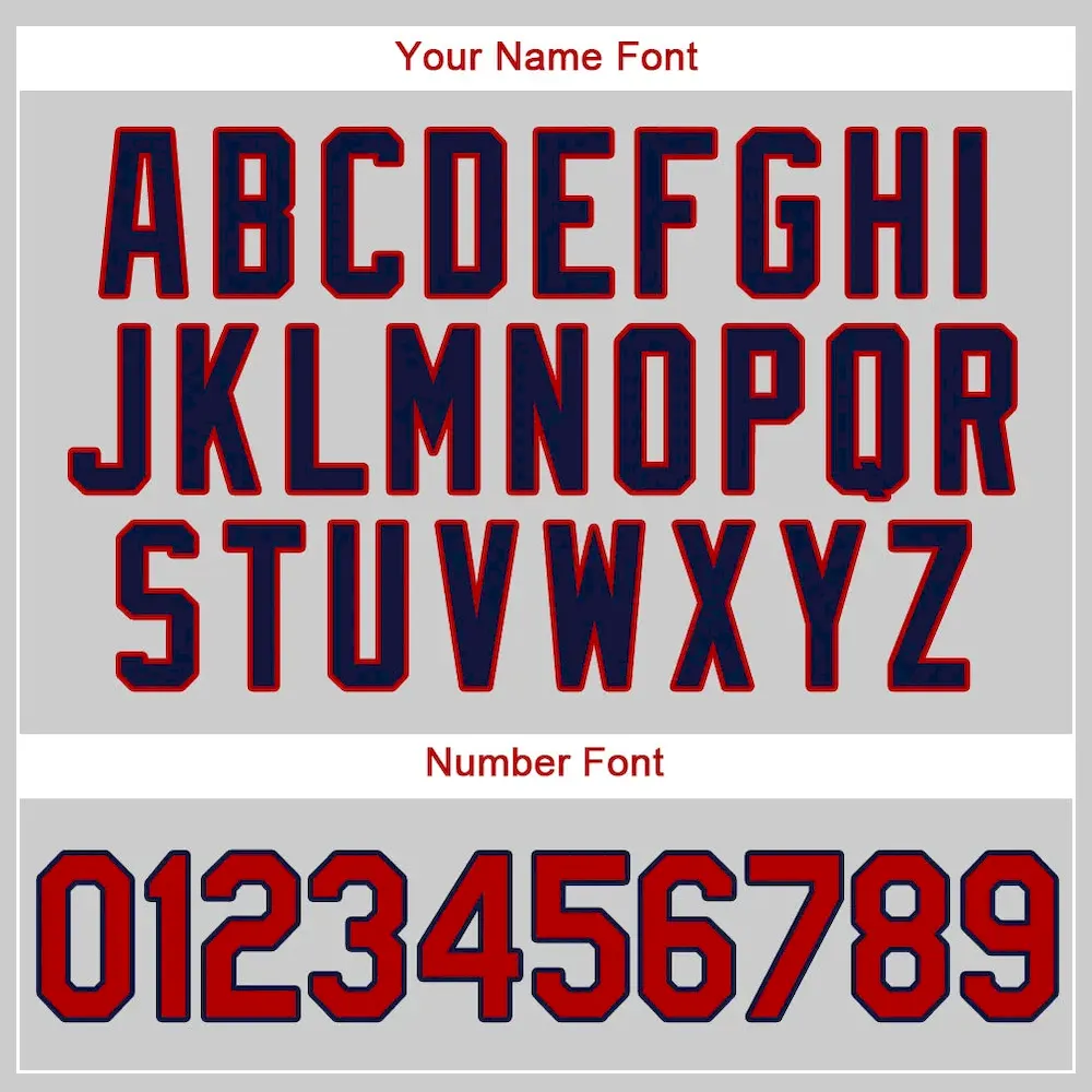 Custom Gray Red-Navy Authentic Baseball Jersey - Image 4