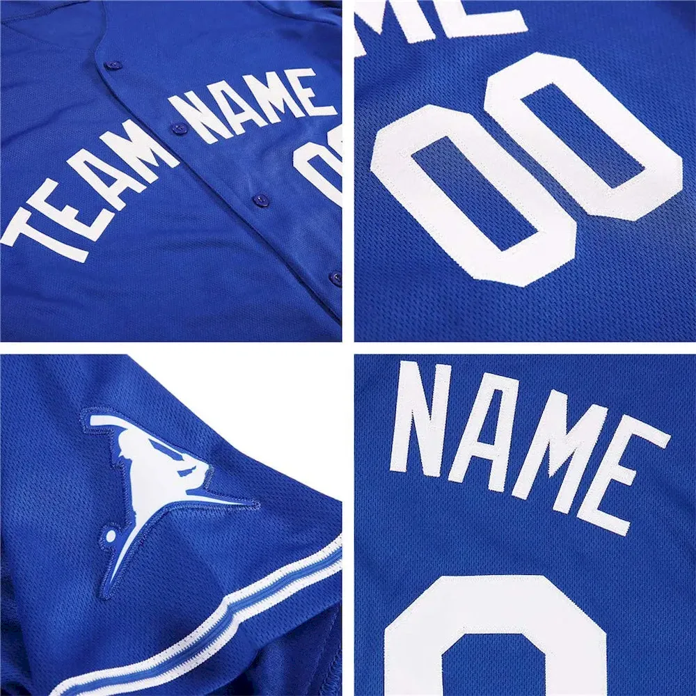Custom Royal Red-White Authentic Baseball Jersey - Image 6